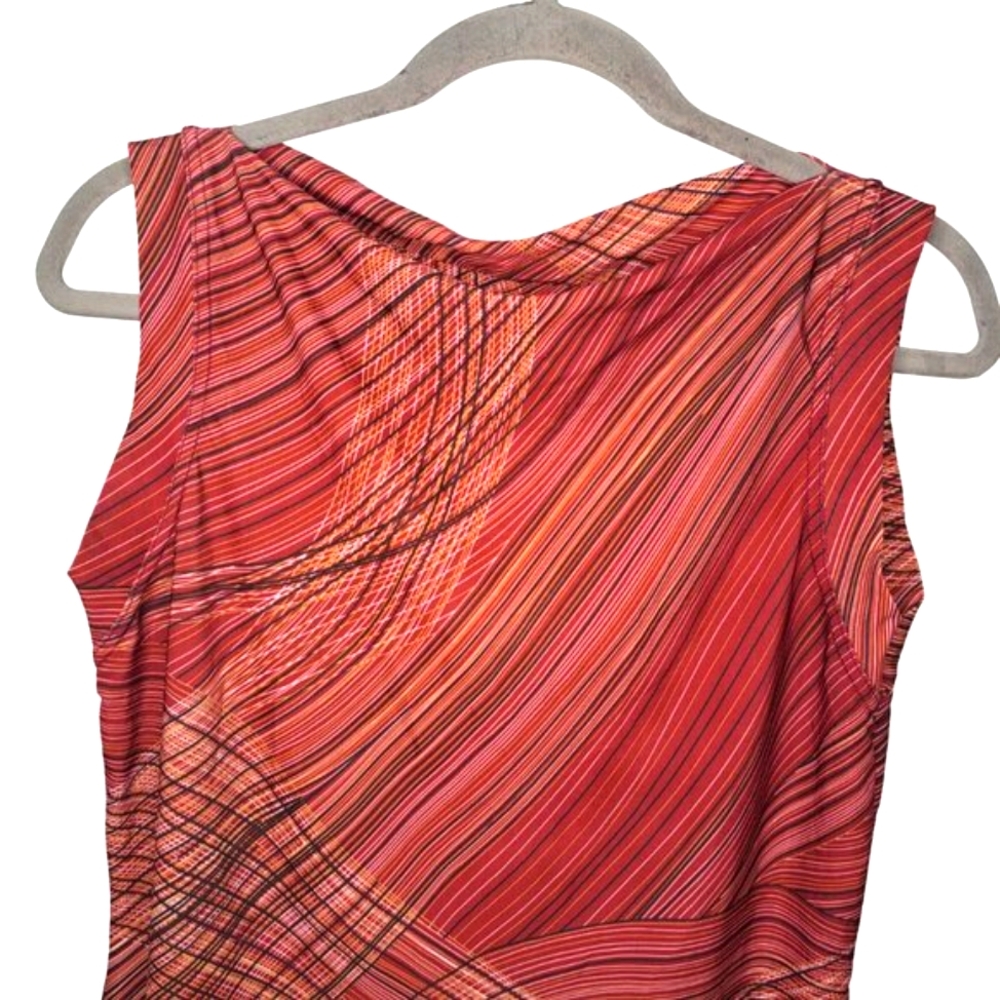 Hennes Red Abstract Swirl Patterned Sleeveless Bl… - image 3